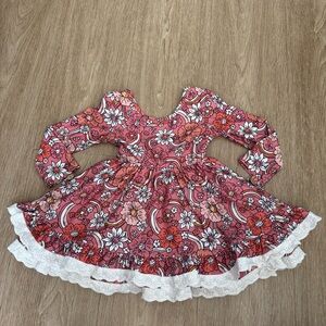 cheeky plum Pink Floral Lace-Trim Dress